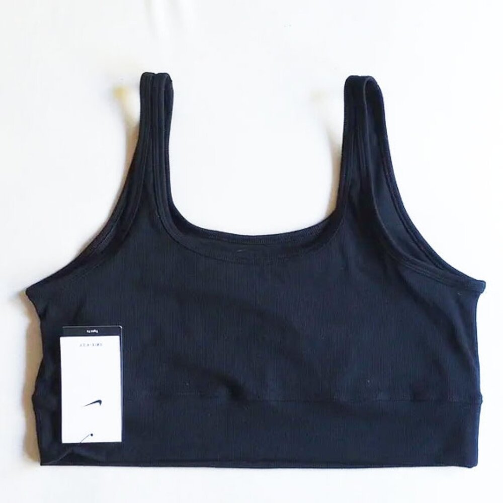 NWT Nike One Luxe Dri-Fit Ribbed Training Top L DV0050 Tight Sports Bra - Picture 2 of 6